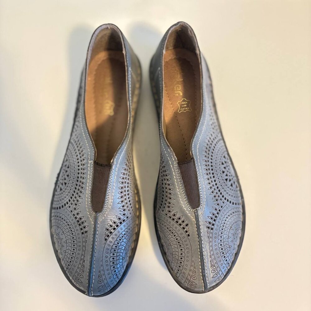 Rieker Shoes Antistress Womens 38 US 7.5 Blue Leather